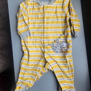 Carter's Yellow and Gray Striped One Piece